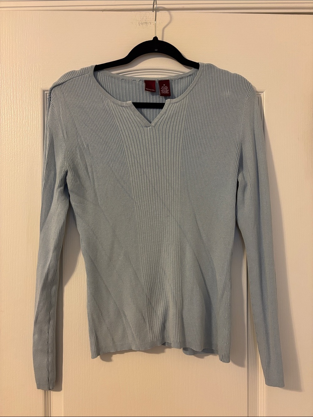 Merona Light Blue Ribbed V-Neck Sweater